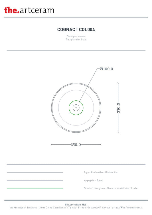 Cognac-Aufsatzwaschbecken 35 cm Marmi & Graniglie