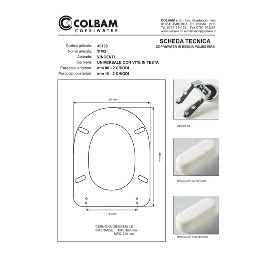 Type de siège de toilette compatible