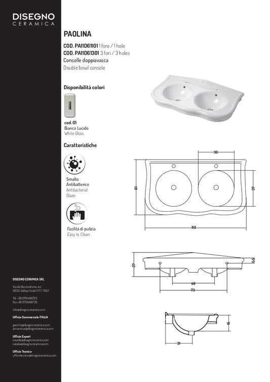 Lavabo double Paolina