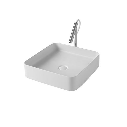 Lavabo quadrato da appoggio bordo fino Thin 38
