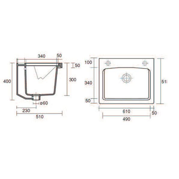 Mobile lavanderia bianco Sirena + ceramica 60x50 Onda