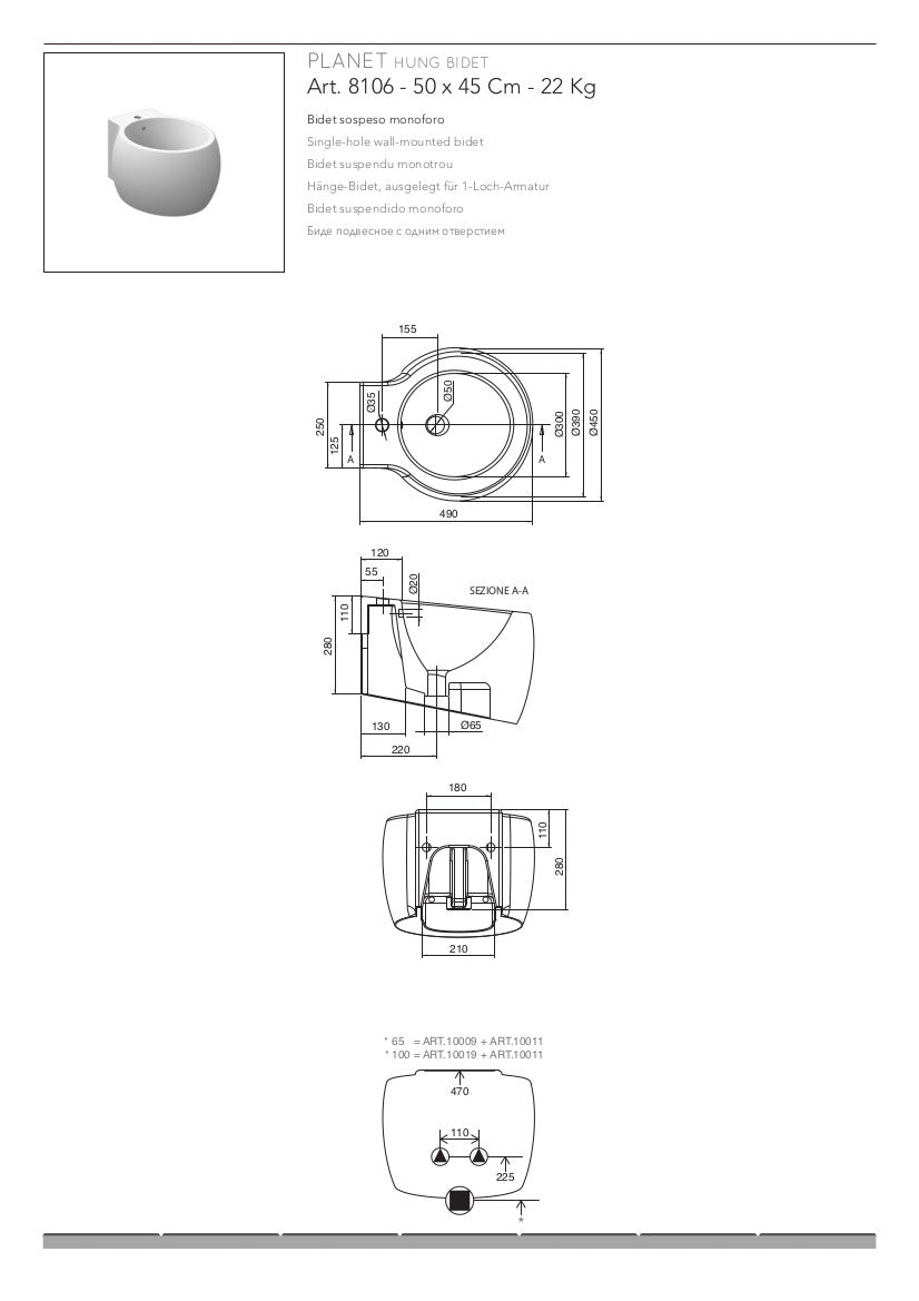 Bidet sospeso Planet