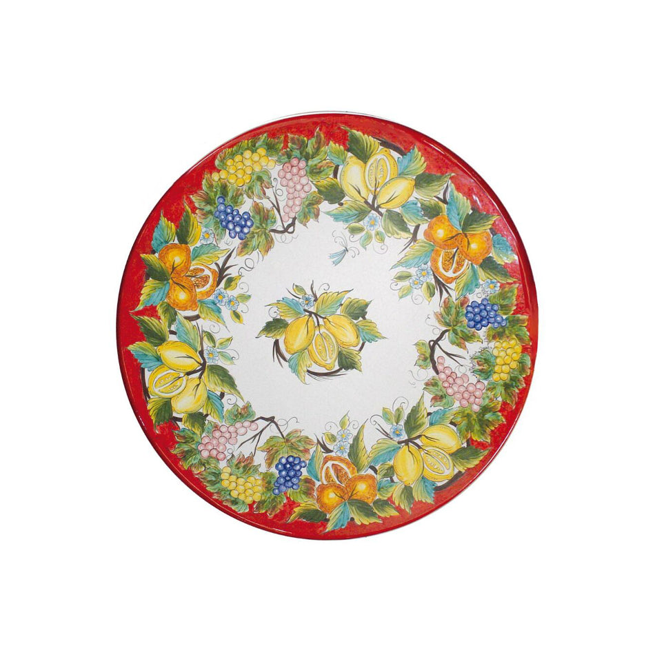 Runder Lavasteintisch, Obst, rosarot