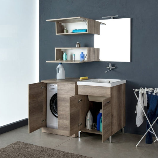 Composizione Lavanderia cm 130 Unika con mobile portalavatrice