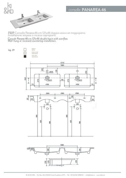 Consolle Doppia Vasca Eden