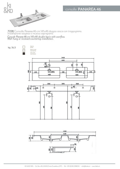 Consolle Doppia Vasca Eden