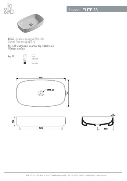 Lavabo appoggio Elite