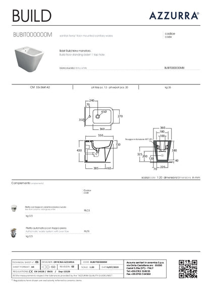 Bidet a terra cm 55x36 Build