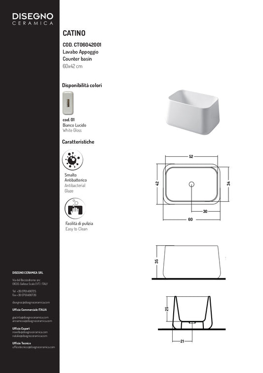 Rechteckiges Aufsatzwaschbecken 60 cm 