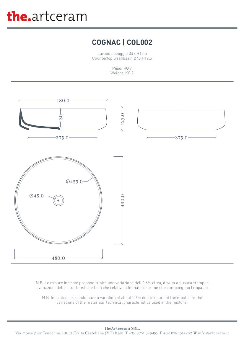 Cognac 48 Marmi &amp; Graniglie Aufsatzwaschbecken