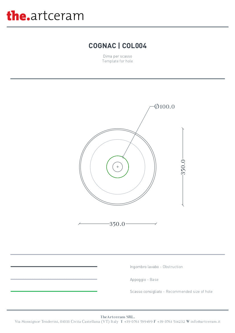 Cognac-Aufsatzwaschbecken 35 cm Marmi &amp; Graniglie