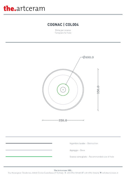 Cognac-Aufsatzwaschbecken 35 cm Marmi &amp; Graniglie