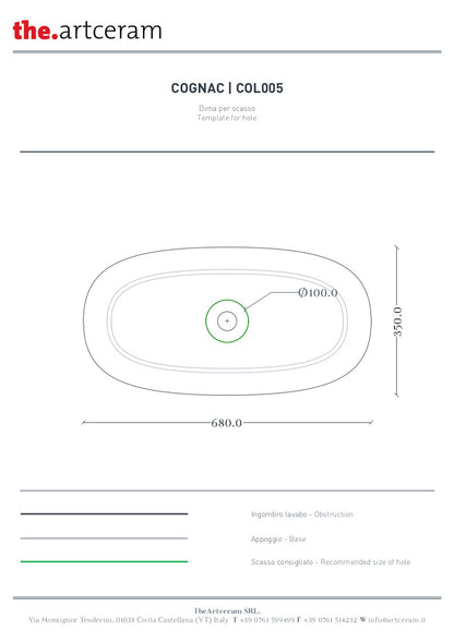 Lavabo Appoggio 68x35 Cognac Marmi & Graniglie