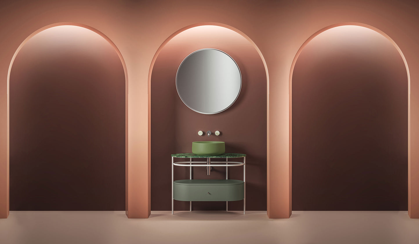 Konstruktion für ovales Waschbecken 36,5 x 58,6 cm (H83) – Nicht maßstabsgetreu