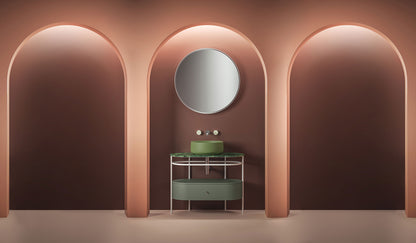 Konstruktion für ovales Waschbecken 36,5 x 58,6 cm (H83) – Nicht maßstabsgetreu