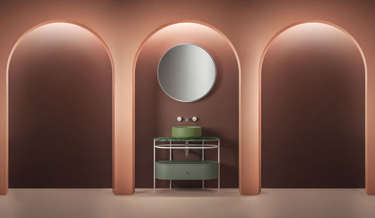 Konstruktion für ovales Waschbecken 36,5 x 58,6 cm (H83) – Nicht maßstabsgetreu