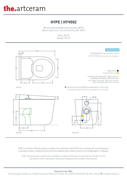 Hype Multifunktionale, randlose Standtoilette 