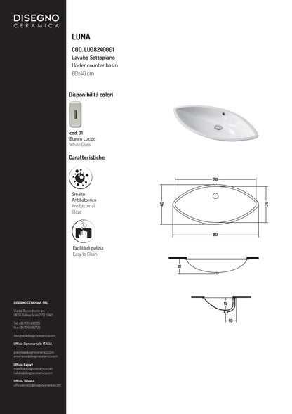 Luna 82 cm Unterbauspüle