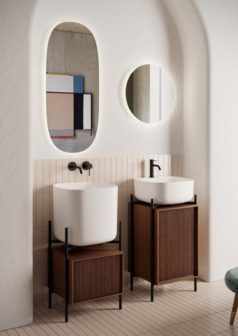 Lavabo à poser ou suspendu en forme de lune