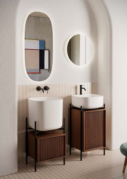 Lavabo à poser ou suspendu en forme de lune