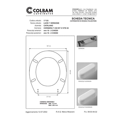 Abattant de toilettes compatible avec Luce 1ère version et Taormina