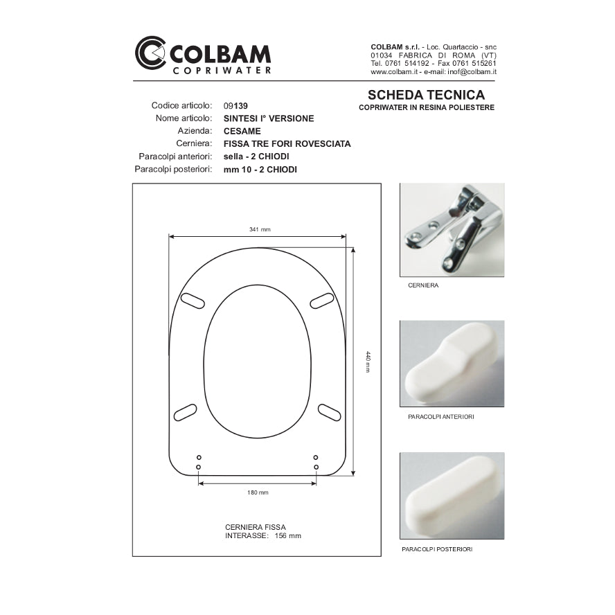 Abattant de toilettes compatible avec la première version de la Synthèse