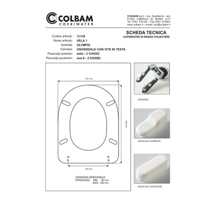 Abattant de toilettes compatible avec Vela 1/Rubino 1