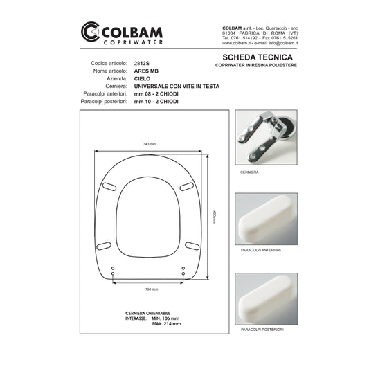siège de toilette compatible Ares MB