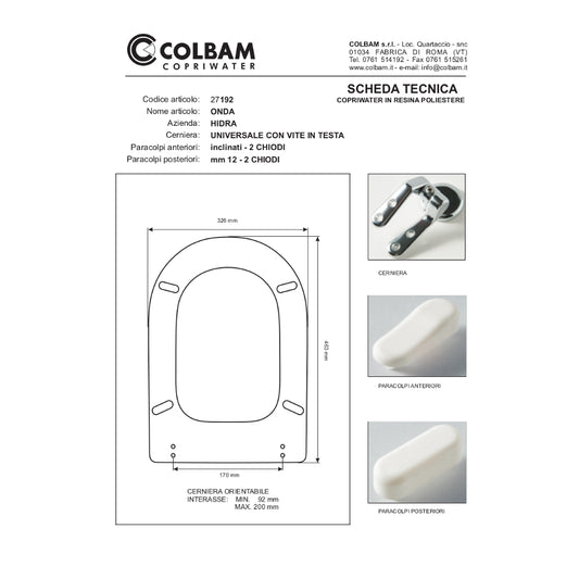 Siège de toilette compatible Onda
