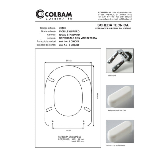 Copriwater Compatibile Fiorile Quadro