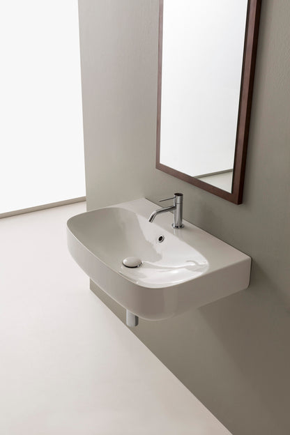 Lavabo à poser ou suspendu en forme de lune