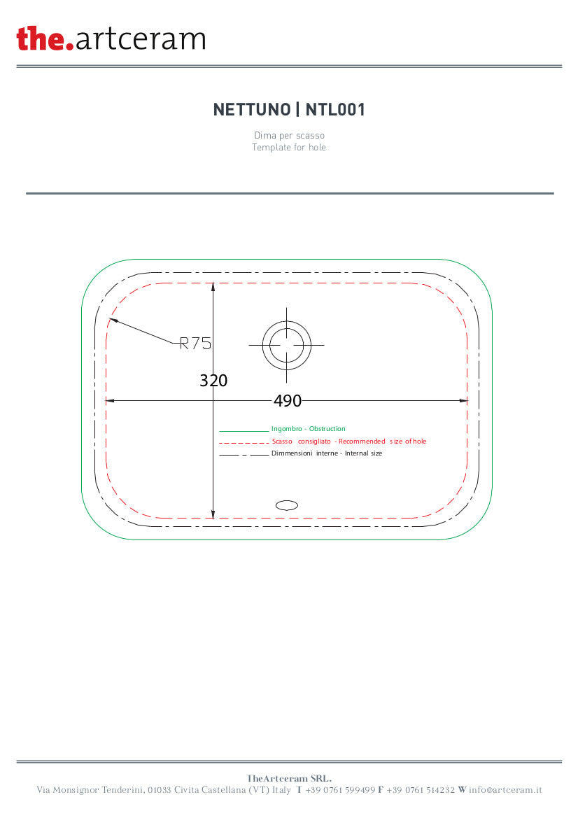 Lavabo sottopiano cm 56x38 Nettuno