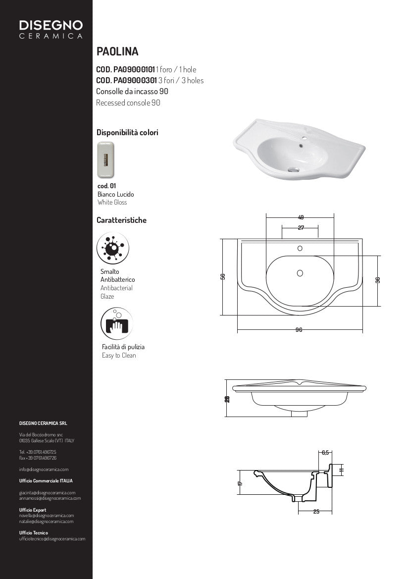 Paolina 90cm Konsolentisch