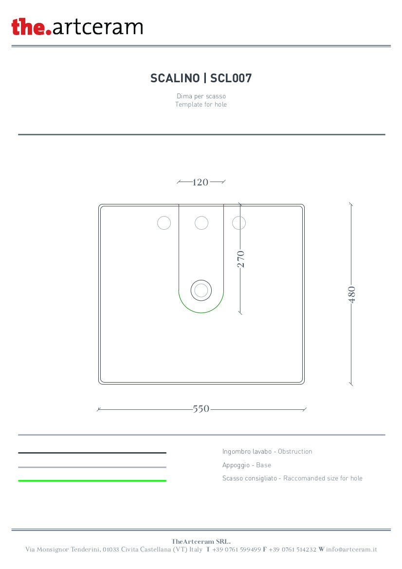 Wandhängendes/Aufsatzwaschbecken 55x48 cm Stufe