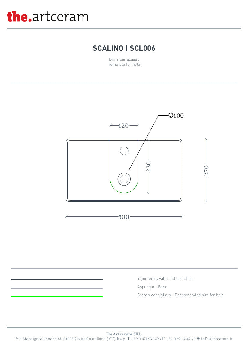 Lavabo suspendu/à poser 50 x 27 cm à marches