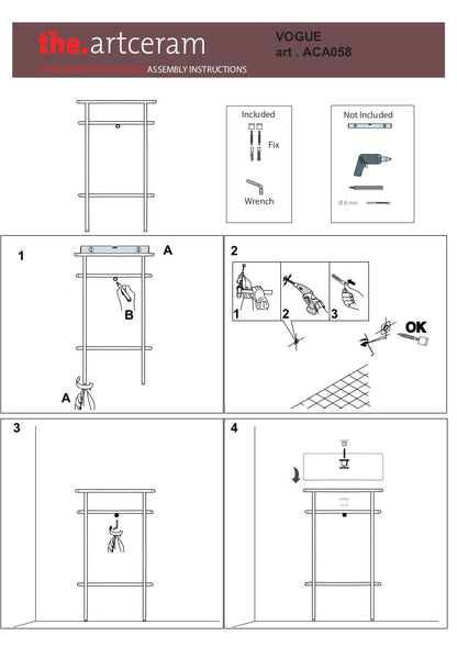 Vogue-Struktur für Rombo, Millerighe, Cognac und Atelier Aufsatzwaschbecken