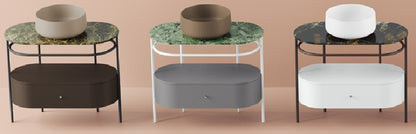 Konstruktion für ovales Waschbecken 36,5 x 58,6 cm (H83) – Nicht maßstabsgetreu