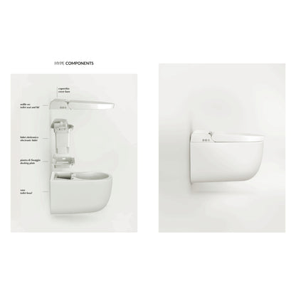 Hype Multifunktionale wandhängende Toilette ohne Spülrand 