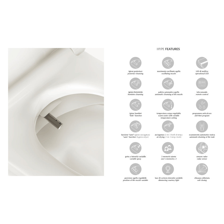 Hype Multifunktionale, randlose Standtoilette 