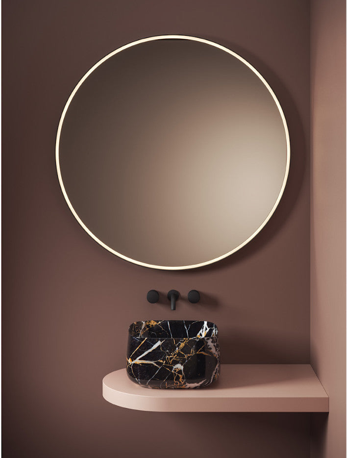 Runder Spiegel mit 85 cm Durchmesser und LED-Lookring