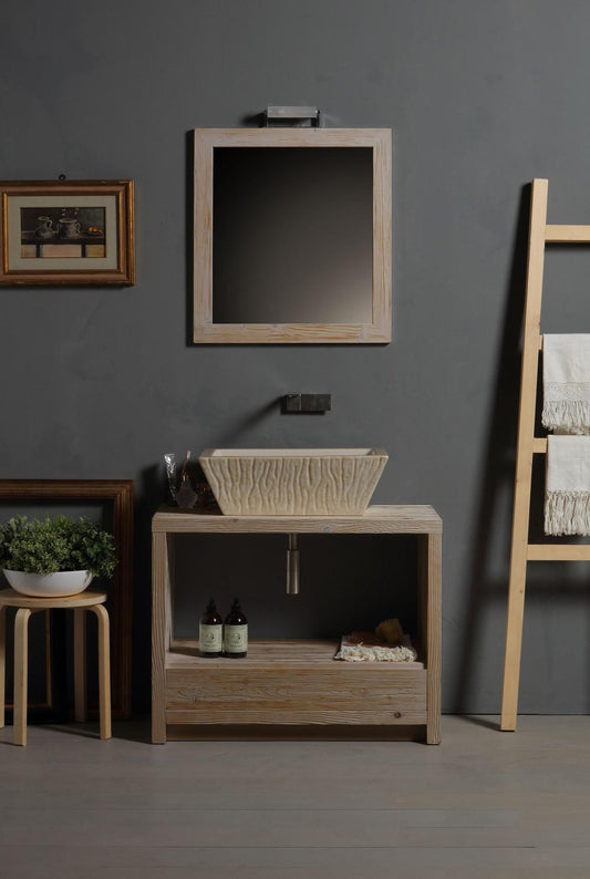 HOLZ-STANDSCHRANK MIT SCHUBLADE