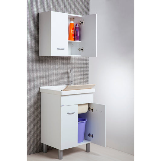 Lavatoio Oceano 60x50 con vasca in ceramica e tavola