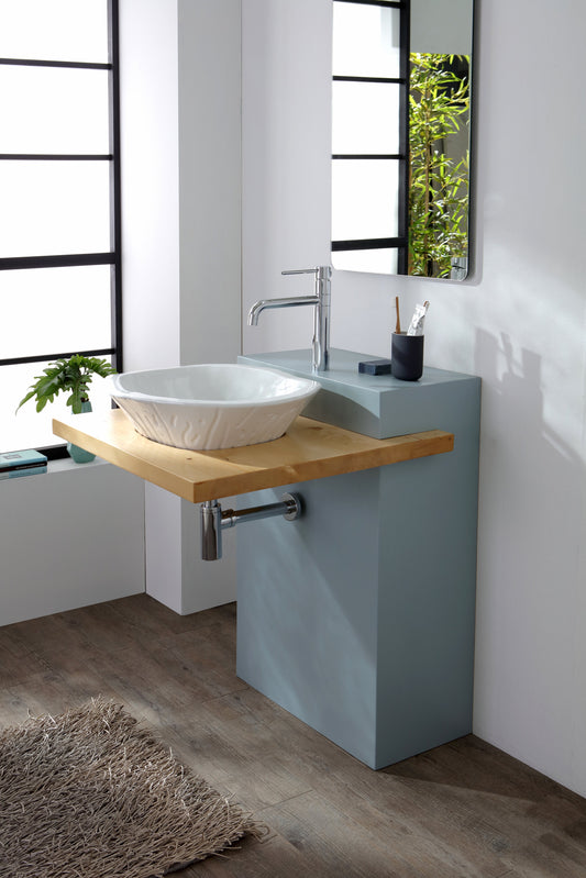 HOLZSCHRANK MIT TRIPPBAREM ABLAGE