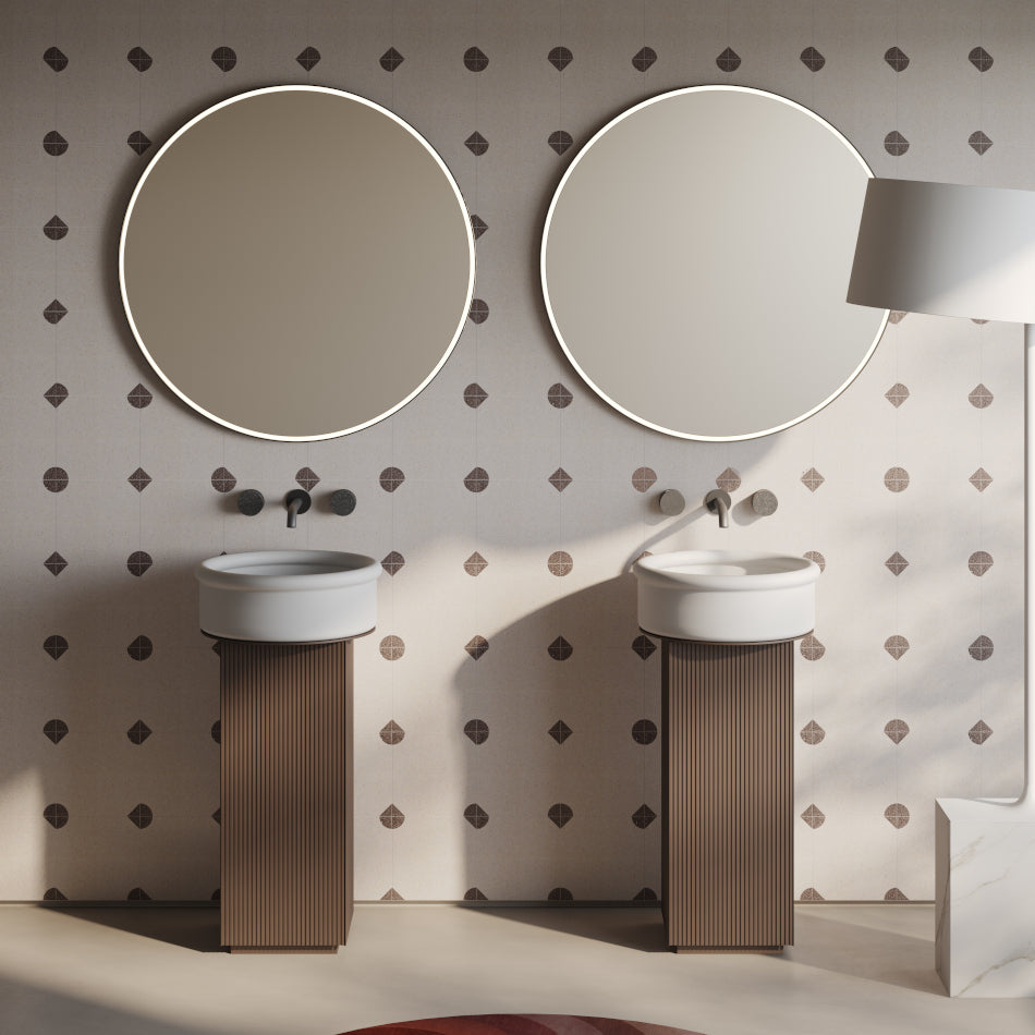 Meuble carré H72 cm pour vasques à poser Mono