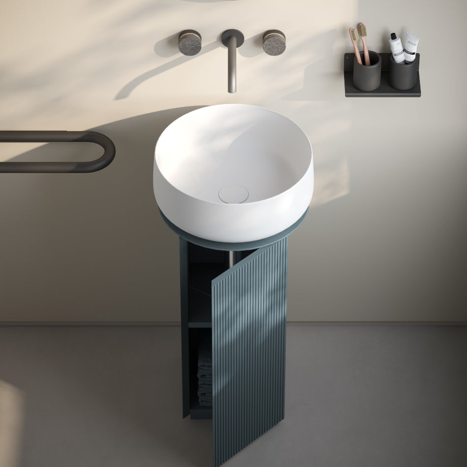 Meuble carré H72 cm pour vasques à poser Mono