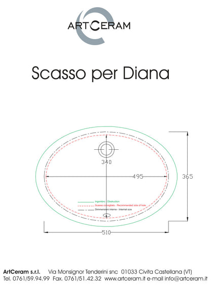 Lavabo sottopiano cm 57x40 Diana