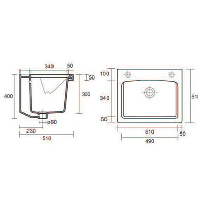 Mobile lavanderia bianco Sirena + ceramica 60x50 Onda