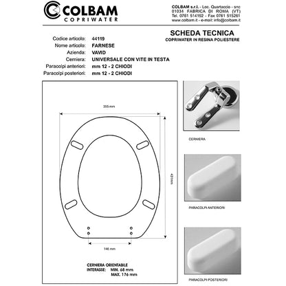 Abattant de toilette compatible avec Farnese/Nike/Partenopean