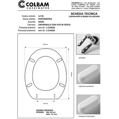 Abattant de toilette compatible avec Farnese/Nike/Partenopean