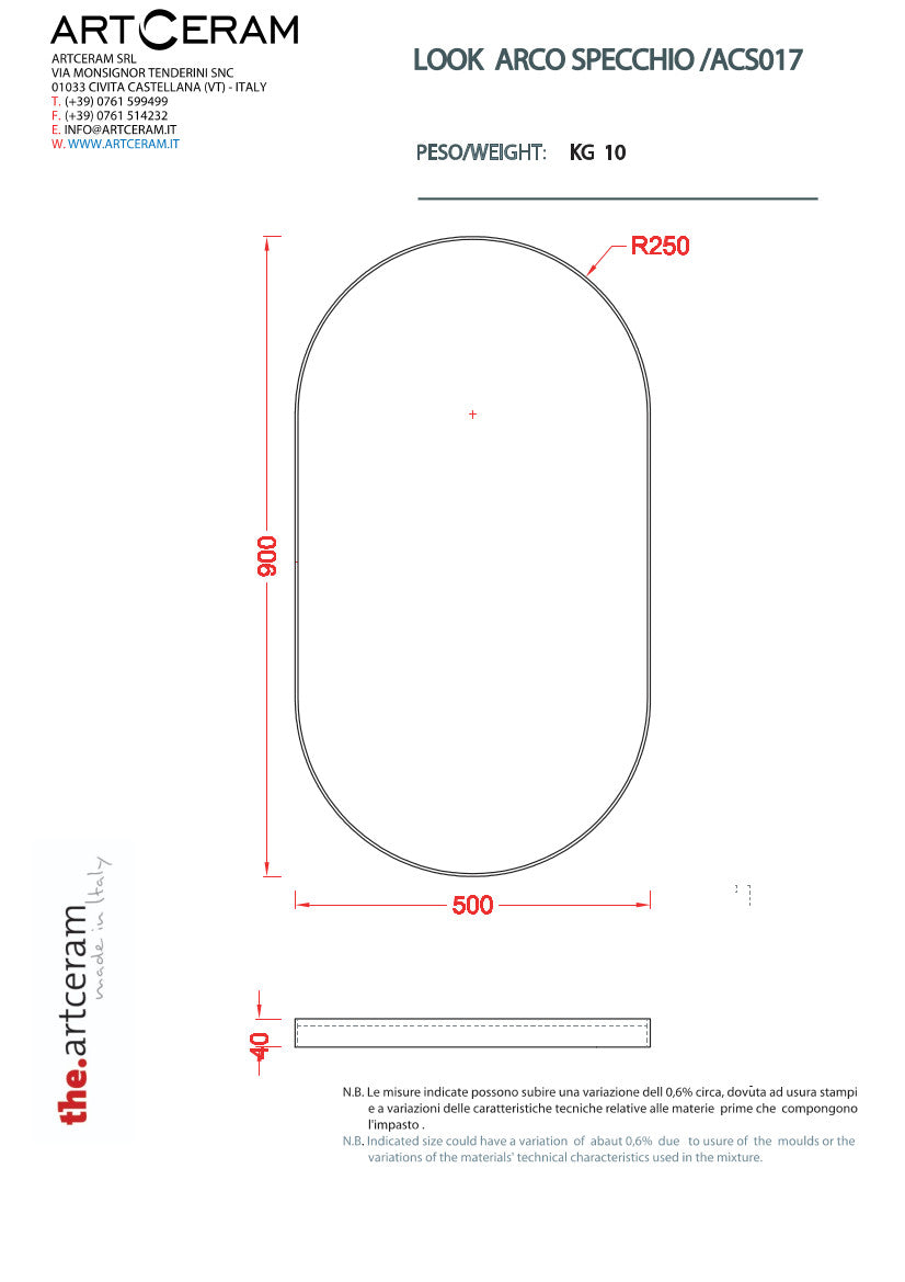 Ovaler Badezimmerspiegel 50x90 cm mit Look Ring-Rahmen